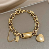Bracciale a catena spessa Rivitalizzante | Oro bianco