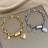 Bracciale a catena spessa Rivitalizzante | Oro bianco