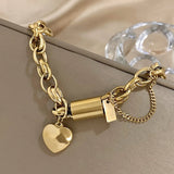 Bracciale a catena spessa Rivitalizzante | Oro bianco