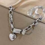 Bracciale a catena spessa Rivitalizzante | Oro bianco