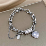 Bracciale a catena spessa Rivitalizzante | Oro bianco