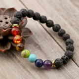 Bracciale Chakra retrò in Lava | Oro