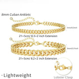 Bracciale alla caviglia in maglie cubane sovrapposte | Oro