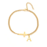 Bracciale incrociato iniziale | Oro