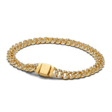 Bracciale cubano pavé | Oro bianco