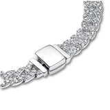 Bracciale cubano pavé | Oro bianco