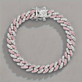 Bracciale cubano rosé Glacé | Oro bianco