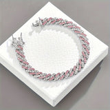 Bracciale cubano rosé Glacé | Oro bianco