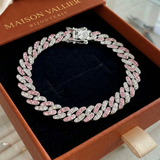 Bracciale cubano rosé Glacé | Oro bianco