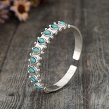 Bracciale a cuffia turchese Azmira | Oro bianco