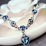 Bracciale scintillante cuore oceano | Oro bianco