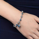 Bracciale scintillante cuore oceano | Oro bianco