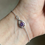 Bracciale infinito ametista | Oro bianco