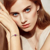 Bracciale infinito in rubini | Oro bianco