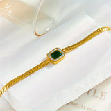 Bracciale Joanna verde con smeraldo | Oro