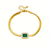 Bracciale Joanna verde con smeraldo | Oro