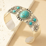 Bracciale cuffia Seren turchese | Oro bianco