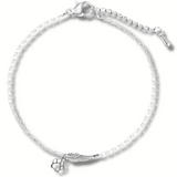 Bracciale Monumento con Capelli d'Angelo e impronta, fatto a mano | Oro bianco