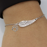Bracciale Monumento con Capelli d'Angelo e impronta, fatto a mano | Oro bianco