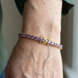 Bracciale tennis ametista | Oro bianco
