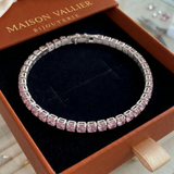 Bracciale tennis in zaffiro rosa | Oro bianco