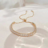 Bracciale regolabile con brillanti | Oro