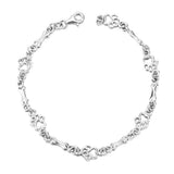 Bracciale con zampe di cane sospese e Osso Grezzo, Edizione limitata | Oro bianco