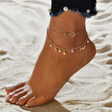 Bracciale con cordino infinito + perle e stelle | Oro