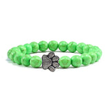 Bracciale con perle a forma di zampe, motivo in pietra naturale | Oro