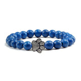 Bracciale con perle a forma di zampe, motivo in pietra naturale | Oro