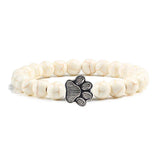 Bracciale con perle a forma di zampe, motivo in pietra naturale | Oro