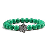 Bracciale con perle a forma di zampe, motivo in pietra naturale | Oro