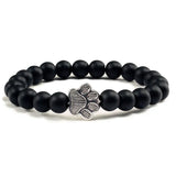 Bracciale con perle a forma di zampe, motivo in pietra naturale | Oro