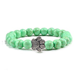Bracciale con perle a forma di zampe, motivo in pietra naturale | Oro