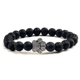 Bracciale con perle a forma di zampe, motivo in pietra naturale | Oro