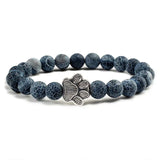 Bracciale con perle a forma di zampe, motivo in pietra naturale | Oro