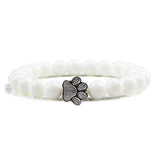 Bracciale con perle a forma di zampe, motivo in pietra naturale | Oro