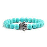Bracciale con perle a forma di zampe, motivo in pietra naturale | Oro