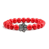 Bracciale con perle a forma di zampe, motivo in pietra naturale | Oro