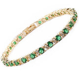 Bracciale da tennis trio di smeraldi | Oro