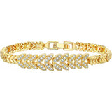 Bracciale da tennis foglia eterna | Oro