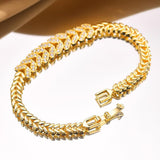 Bracciale da tennis foglia eterna | Oro