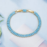 Bracciale da tennis Vertéa turchese | Oro