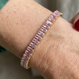 Bracciale da tennis Vertéa in zaffiro rosa | Oro