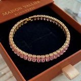 Bracciale da tennis Vertéa in zaffiro rosa | Oro