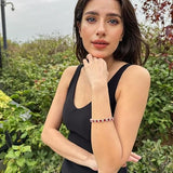 Bracciale da tennis in rubini | Oro bianco