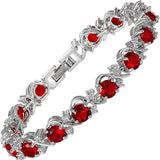 Bracciale da tennis in rubini | Oro bianco