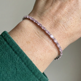 Bracciale da tennis in zaffiro rosa prisma | Oro bianco