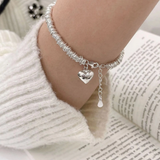 Bracciale elegante con cuore | Oro bianco
