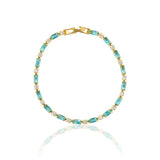 Bracciale in pietra turchese naturale | Oro